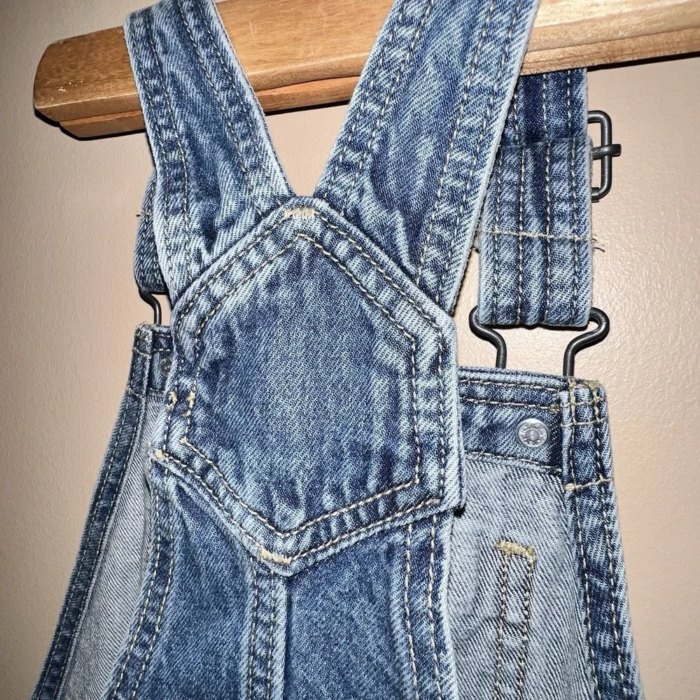 Disney Mickey Minnie Mouse Denim Bib Overalls Shortalls Y2k Size 5 Embroidered